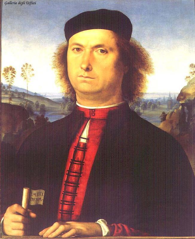 PERUGINO, Pietro Portrait of Francesco delle Opere te oil painting picture